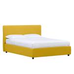 Gestoffeerd bed Alessio (incl. opbergruimte- - Stof Valona: Mosterdgeel - 160 x 200cm - 1 opbergruimte