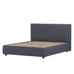 Gestoffeerd bed Alessio (incl. opbergruimte- - Stof Valona: Grijs - 90 x 200cm - 1 opbergruimte