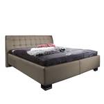 Bed Aline kunstleer - Modder - 180 x 200cm - Bonell-binnenveringmatras