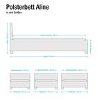 Polsterbett Aline Kunstleder Schlamm - 140 x 200cm - Ohne Matratze