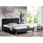 Lit capitonné Alnarp Tissu structuré Anthracite - 160 x 200cm - Sans sommier & matelas