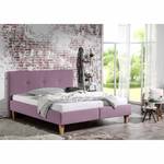 Lit capitonné Alnarp Tissu structuré Mauve - 180 x 200cm - Sans sommier & matelas