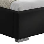 Gestoffeerd bed Alto Comfort zwart kunstleer/wit - Zwart - 160 x 200cm