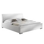 Cadre de lit matelassé Alto Confort Revêtement en cuir synthétique - Blanc - 160 x 200cm