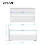 Gestoffeerd bed Alto Comfort zwart kunstleer/wit - Zwart - 180 x 200cm