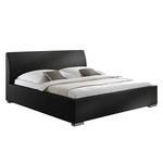 Cadre de lit matelassé Alto Confort Revêtement en cuir synthétique - Noir - 200 x 200cm
