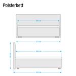 Gestoffeerd bed Alto Comfort zwart kunstleer/wit - Zwart - 200 x 200cm