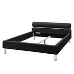 Letto imbottito Anello Similpelle - Nero - 120 x 200cm