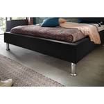 Letto imbottito Anello Similpelle - Nero - 100 x 200cm