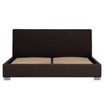 Gestoffeerd bed Aralia I echt leer - Leer Arik: Espressokleurig - 160 x 200cm - Geen opbergruimte - Cilinder