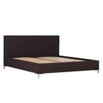 Gestoffeerd bed Aralia I echt leer - Leer Arik: Espressokleurig - 160 x 200cm - Geen opbergruimte - T-vorm