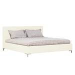 Gestoffeerd bed Aralia I echt leer - Leer Arik: Wit - 160 x 200cm - 1 opbergruimte - T-vorm