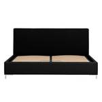 Lit rembourré Aralia I Cuir véritable - Cuir Arik : Noir - 180 x 200cm - Pas de tiroir de lit - Forme en T