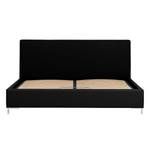 Lit rembourré Aralia I Cuir véritable - Cuir Arik : Noir - 180 x 200cm - 1 tiroir de lit - Forme en T