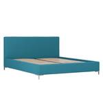 Gestoffeerd bed Aralia I geweven stof - Stof Naya: Turquoise - 140 x 200cm - Geen opbergruimte - T-vorm