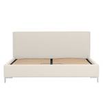 Gestoffeerd bed Aralia I geweven stof - Stof Naya: Grijs-Beige - 140 x 200cm - 1 opbergruimte - T-vorm