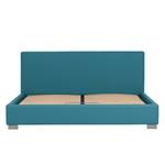 Gestoffeerd bed Aralia I geweven stof - Stof Naya: Turquoise - 160 x 200cm - Geen opbergruimte - Cilinder