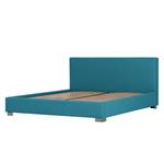 Gestoffeerd bed Aralia I geweven stof - Stof Naya: Turquoise - 160 x 200cm - 1 opbergruimte - Cilinder