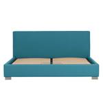 Gestoffeerd bed Aralia I geweven stof - Stof Naya: Turquoise - 160 x 200cm - 1 opbergruimte - Cilinder