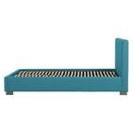 Gestoffeerd bed Aralia I geweven stof - Stof Naya: Turquoise - 160 x 200cm - 1 opbergruimte - Cilinder