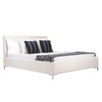 Gestoffeerd bed Aralia I geweven stof - Stof Floreana: Beige - 180 x 200cm - 1 opbergruimte - T-vorm