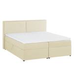 Gestoffeerd bed Asmara geweven stof - grijs - Ecrú - 140 x 200cm - Met hoofdeinde