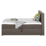 Gestoffeerd bed Asmara geweven stof - grijs - Espressokleurig - 160 x 200cm - Met hoofdeinde