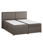 Gestoffeerd bed Asmara geweven stof - grijs - Espressokleurig - 180 x 200cm - Met hoofdeinde