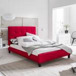 Gestoffeerd bed Bornstedt geweven stof - Rood - 140 x 200cm