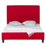 Gestoffeerd bed Bornstedt geweven stof - Rood - 140 x 200cm