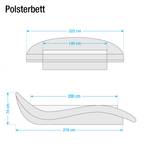 Polsterbett Butterfly (inkl. Beleuchtung) - Kunstleder - Weiß - 140 x 200cm - Ohne Lattenrost & Matratze