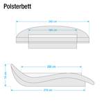 Polsterbett Butterfly Kunstleder - Schwarz - 160 x 200cm - Ohne Lattenrost & Matratze