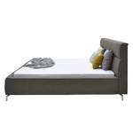 Gestoffeerd bed Caliento geweven stof - Steengrijs - 140 x 200cm