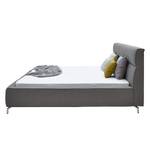 Gestoffeerd bed Caliento geweven stof - Donkergrijs - 160 x 200cm