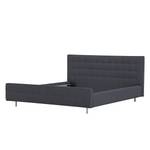 Gestoffeerd bed Chelsea Stof Valona: Grijs - 140 x 200cm