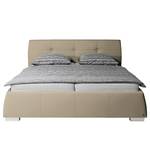 Gestoffeerd bed Classic Button kunstleer - Kunstleer NTLO: 8 driftwood - 140 x 200cm - H2 zacht