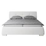 Letto imbottito Classic Button Similpelle - Similpelle NTLO: 1 snow - 140 x 200cm - Senza materasso