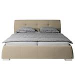 Gestoffeerd bed Classic Button kunstleer - Kunstleer NTLO: 8 driftwood - 160 x 200cm - H2 zacht