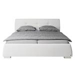 Gestoffeerd bed Classic Button kunstleer - Kunstleer NTLO: 1 snow - 160 x 200cm - H2 zacht