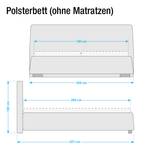 Polsterbett Classic Button Kunstleder - Kunstleder NTLO: 1 snow - 180 x 200cm - Ohne Matratze
