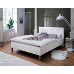 Gestoffeerd bed Cristallo kunstleer - Wit - 140 x 200cm