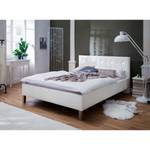 Gestoffeerd bed Cristallo kunstleer - Wit - 160 x 200cm