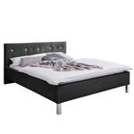 Gestoffeerd bed Cristallo kunstleer - Zwart - 180 x 200cm