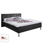 Gestoffeerd bed Cristallo kunstleer - Zwart - 180 x 200cm