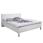 Gestoffeerd bed Cristallo kunstleer - Wit - 180 x 200cm