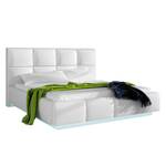 Letto imbottito Alaska II Incl. illuminazione - Similpelle - Bianco - Senza contenitori