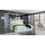 Letto imbottito Alaska II Incl. illuminazione - Similpelle - Bianco - Senza contenitori