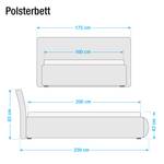 Gestoffeerd bed Elisse (incl. bedlades) kunstleer wit - 160 x 200cm