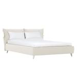 Gestoffeerd bed Fanna Stof Linea: Crèmekleurig - 140 x 200cm - Roestvrij staal