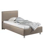 Gestoffeerd bed Gladaberg kunstleer - Taupe - 100 x 200cm